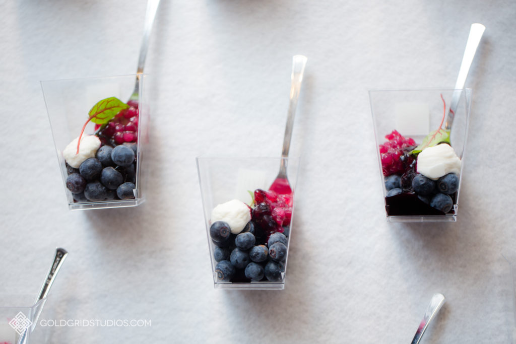The Knot Workshop incorporated colorful treats and tastes from local catering businesses, like these berry and cream treats.