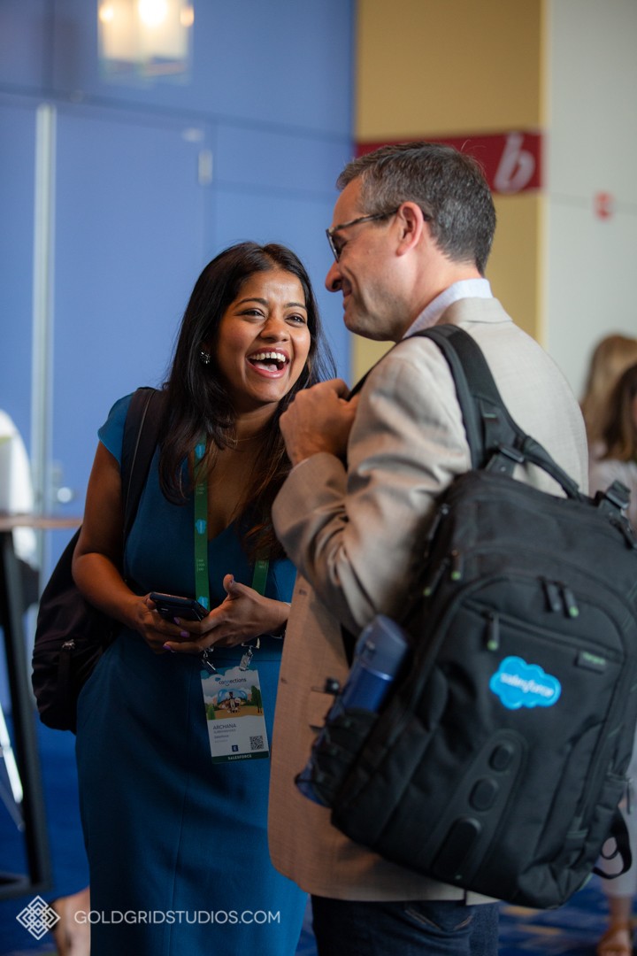 Attendees networking at Salesforce Connections 2019 at McCormick Place.
