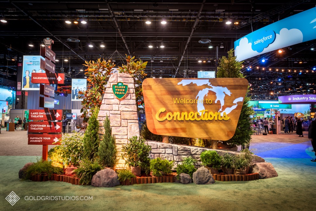 Entrance to Salesforce Connections Campground trade show area at McCormick Place.